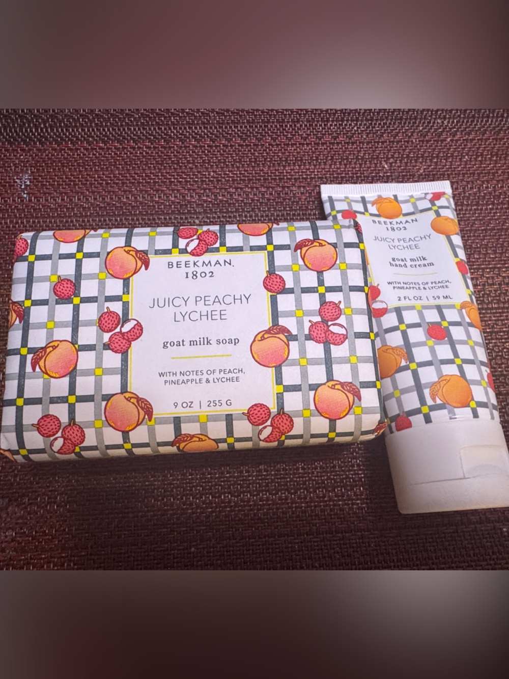 Juicy Peachy Lychee Soap & Lotion Set - Peach Print